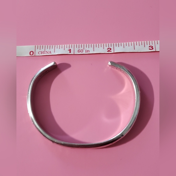 Native American Indian Hand Made Laguna Navajo Sterling Silver Cuff Bracelet - Picture 5 of 8